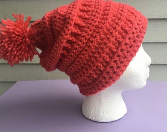 Bright Pink Textured Slouchy Hat