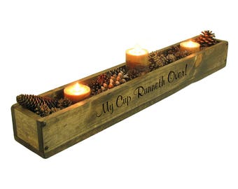 Lange schmale Trog Tafelaufsatz lange Holzkiste lange Holz