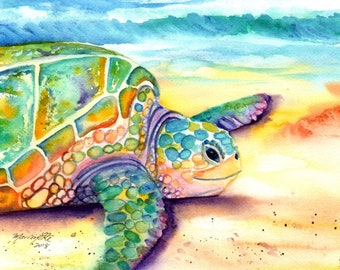 sea turtle art, sea turtle, turtle, sea turtle painting, hawaii art, Hawaiian art, Hawaiian honu, hawaii kauai maui oahu, turtles, aloha