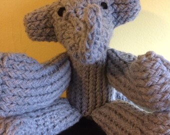 Handmade Knit Stuffed Elephant