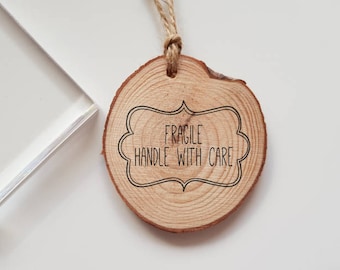 Fragile Handle with Care Rubber Stamp