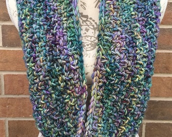 Beginner knitting kit, infinity scarf knitting kit, cowl knitting kit, DIY knitting kit, Merino wool, Malabrigo, women's gift idea