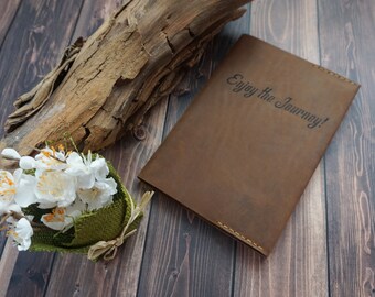 Personalized Leather Notebook cover, Refillable Leather Journal, Engraved Wedding gift, Personalized leather journal cover, brown, Monogram
