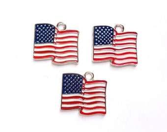3 American Flag Charms - 21-37-9