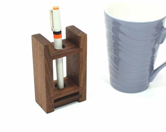 Single Fountain Pen Holder, Fountain Pen Display, Pencil Holder, Wood Desk Organizer, Pencil Cup, Wooden Desk Organizer, Office Organizer