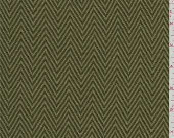 Olive Green Herringbone Knit, Fabric By The Yard