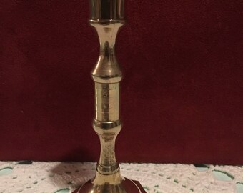 Yellow copper/brass candlestick. Vintage Candle Holder