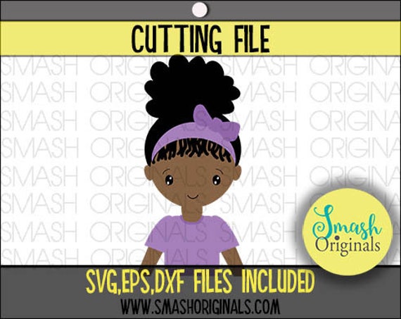 Download African American Girl Cut File SVG EPS DXF Files for