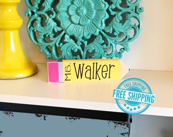 Personalized Teacher Pencil- Personalized Teacher Gift Teacher Gift Personalized Teacher Appreciation Gift Teacher Name Plate Teacher Gift