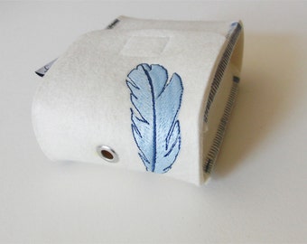 Cameracase, wool felt, embroidery