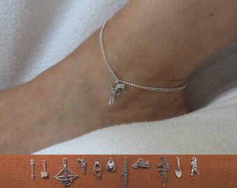 Zombie Apocalypse anklet with the charm of your choice.