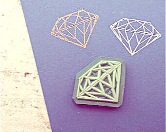 Diamond rubber stamp, hand-carved, rubber stamps, diamond stamp, handmade rubber stamp, crystal stamp, crystal rubber stamp, crystal, diy