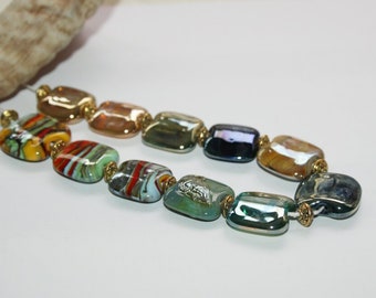 Lampwork beads, glass beads, artist beads, nature, handmade glass beads,