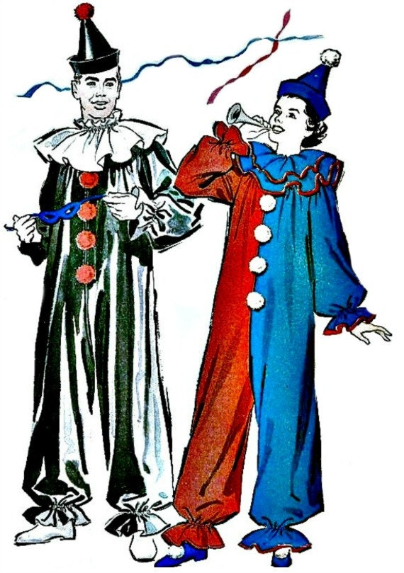 1940s Clown Costume Pattern ADVANCE 701 Men's and