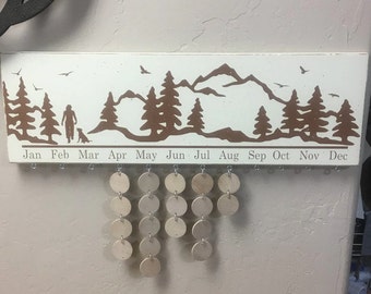 Birthday Board, Mountain Sign, Family Birthday sign, Celebration Calendar, Family Celebrations, Housewarming Gift, gift for him, fathers day