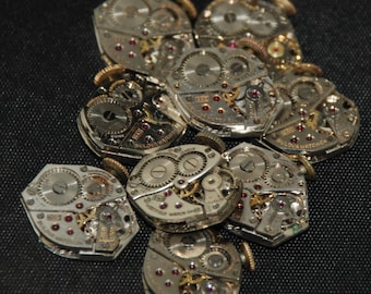 Vintage Watch Movements Parts Steampunk Altered Art Assemblage RT 29