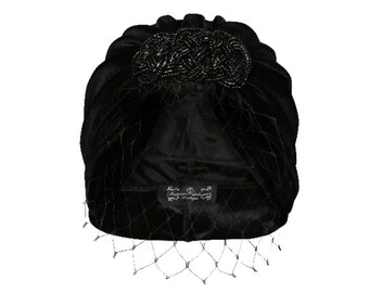 Isobel Veiled Velvet Turban