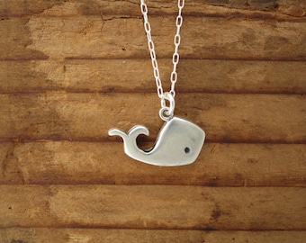 Silver Whale Necklace - Sterling Silver Whale Pendant