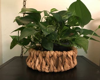 Wicker Basket, Woven Basket, Rattan Planter, Raffia Basket, Wicker Planter, Basket Planter, Woven Planter