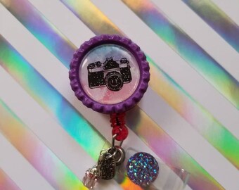 Watercolor camera badge reel