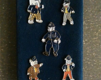 Rupert Characters Set of Enamel Badges