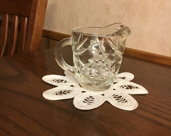 Anchor Hocking Clear Glass Creamer Star of David Pattern