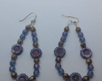 0195-Hibiscus Flower Earrings