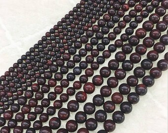 4-12mm Bloodstone beads , Gemstone Stone Beads , Round Bloodstone Beads .Semiprecious Stone Beads 15.5" Full Strand