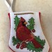 Cardinal stocking/gift card holder
