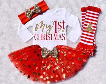 My 1st Christmas. My 1st Christmas Outfit Girl. My First Christmas. My 1st Christmas Girl. Baby Girl Christmas. Long Sleeve. S11 XMS (RED)