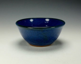 Stoneware pottery bowl. Cobalt blue. Ready to ship.