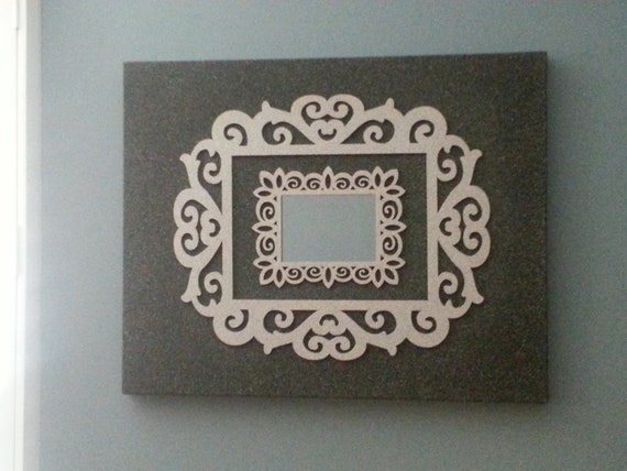 Canvas, double frame, and mirror art wall decor