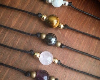 Healing Crystal Choker Necklaces! Customizable with 20 crystals to choose from!