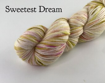 8 ply DK hand dyed yarn / variegated yarn / merino wool / white yarn / speckled yarn / knitting yarn / Gift for her / Knit yarn