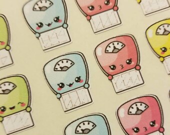 Personal Daily planner stickers Weight Loss Goal Fitness Kawaii scale stickers