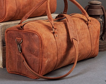 Leather Travel Bag 22" / Leather Duffle Bag / Leather Sports Bag / Gym Bag / Cabin Travel Bag / Weekender Bag / Overnight Bag