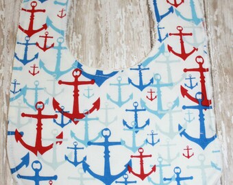 Anchor Baby Bib,Baby Boy Bib or Baby Girl Bib, Baby Bib, Personalized Baby Bibs, Minky Baby Bib