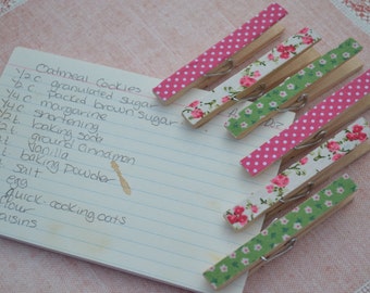 Shabby Chic Decorated Clothes Pins | 6 Pieces