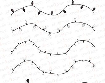 Christmas Light Strand SVG - String Lights SVG - String Lights Clipart - Christmas Lights Clip Art - Light Strand Clipart