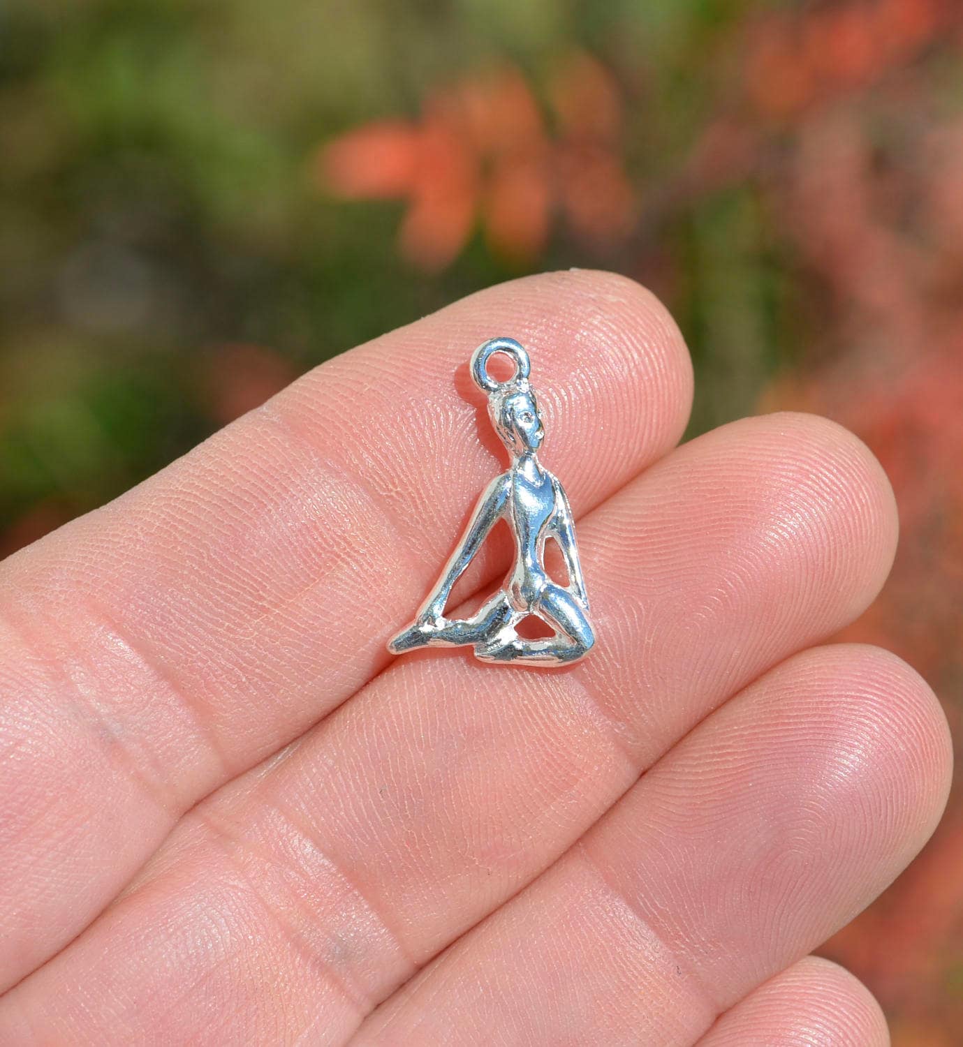 5 Silver Plated Yoga Charms SC5127