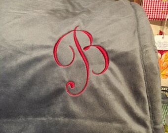 Cozy Blanket with Sherpa and Initial