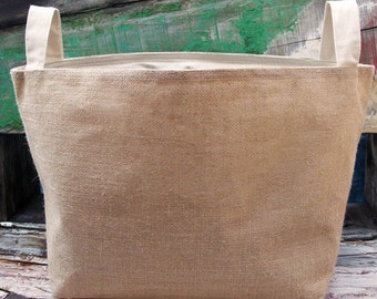 Burlap Storage Basket - 13" X 11" X 8 1/4"
