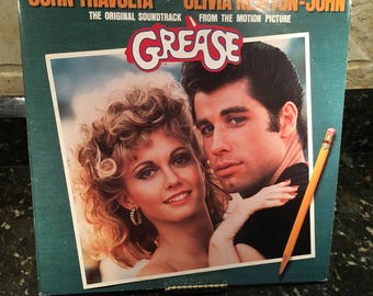 Grease 'Original Movie Soundtrack" Vintage Vinyl Record LP 1978 - Excellent Condition - John Travolta - Olivia Newton John - Free Shipping