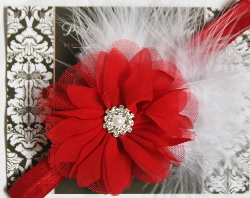 Baby Christmas Headband Baby Red And White Headband Baby