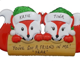 Best Friends Personalized Christmas Ornament - Friendship Personalized Ornament - Custom Personalized For A Perfect Gift