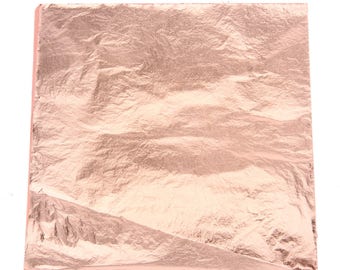 Genuine Copper Leaf - Metal Sheets 5.5" x 5.5" Foil Crafts (100 sheets included) Rose Gold Bronze Pink Blush