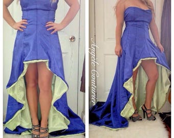 Gown wedding gown prom dress formal purple green dress fashion colourful dresses