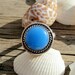 925 Solid Sterling Silver Overlay / Silver Plated Blue Chalcedony Gemstone Adjustable Ring Jewelry RR-57