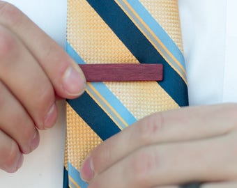 Wood Tie Clip - Purpleheart