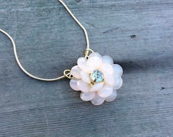 Rose in Bloom Necklace//Cottage Chic/Mod/Garden